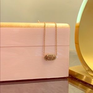 Kendra Scott Elisa Rose Gold Necklace Rose Drusy